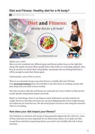 blogs.vfitnessclub.com-Diet and Fitness Healthy diet for a fit body