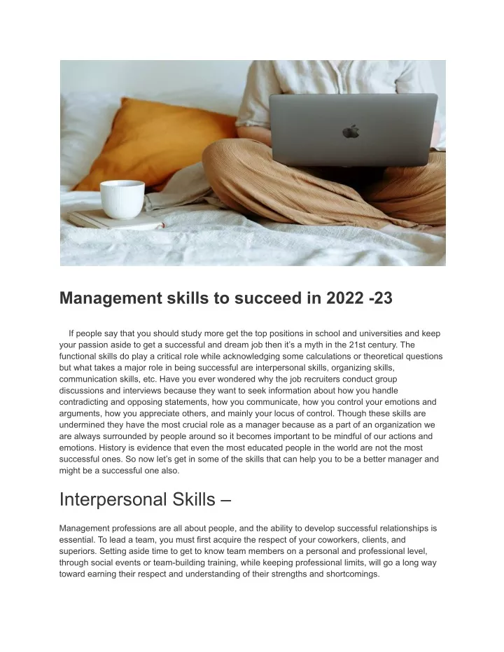 management skills to succeed in 2022 23