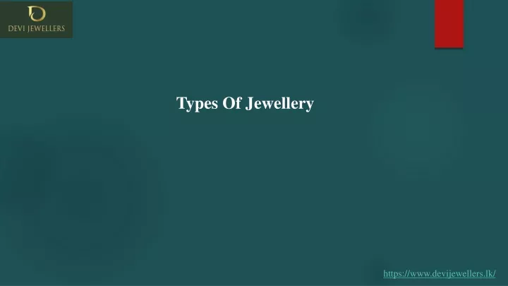 types of jewellery