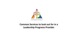 Common Services to look out for in a Leadership Programs Provider