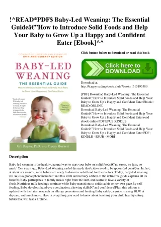 !^READPDF$ Baby-Led Weaning The Essential Guideâ€”How to Introduce Solid Foods and Help Your Baby to Grow Up a Happy and