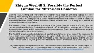 Zhiyun Weebill S: Possibly the Perfect Gimbal for Mirrorless Cameras