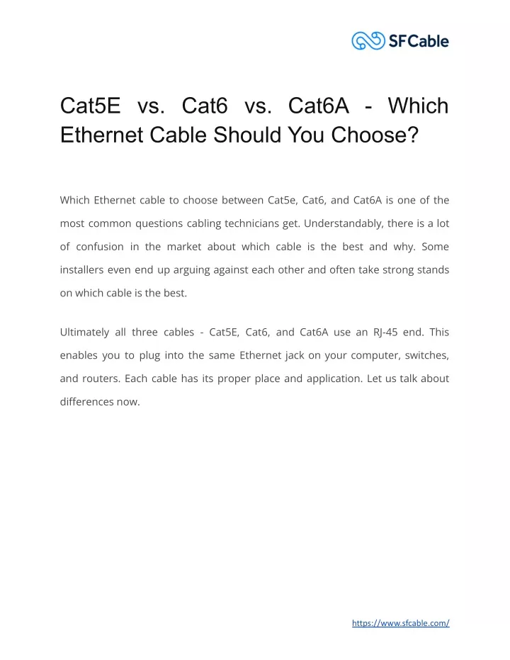 cat5e vs cat6 vs cat6a which ethernet cable