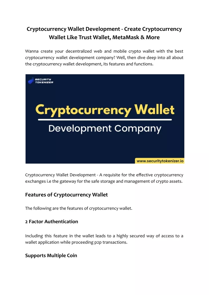 cryptocurrency wallet development create