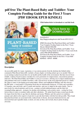 pdf free The Plant-Based Baby and Toddler Your Complete Feeding Guide for the First 3 Years [PDF EBOOK EPUB KINDLE]