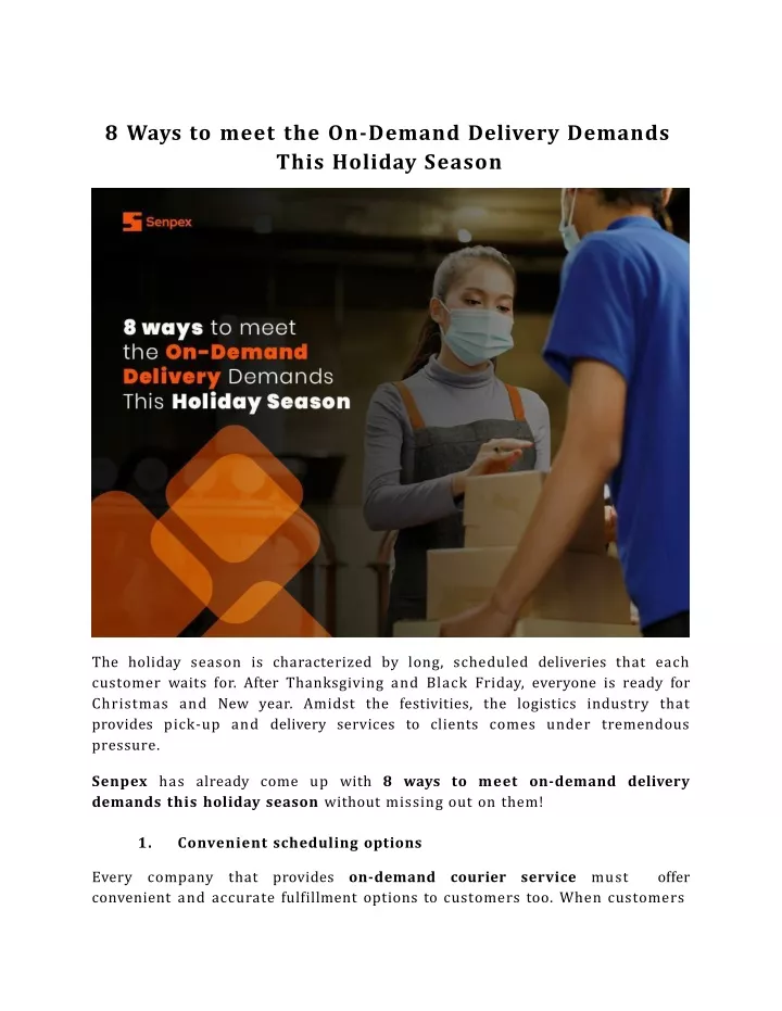 8 ways to meet the on demand delivery demands