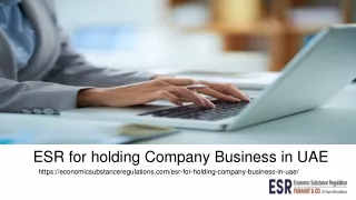 ESR for holding Company Business in UAE