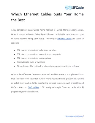 which ethernet cables suits your home the best
