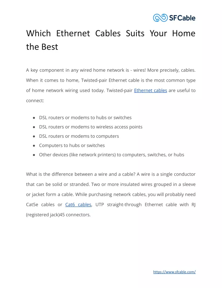 which ethernet cables suits your home the best