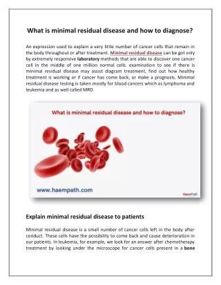 what is minimal residual disease