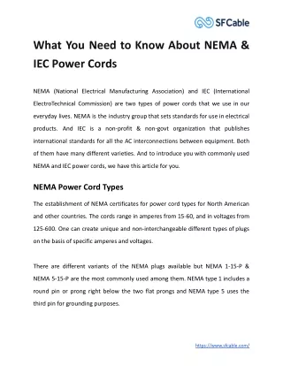 what you need to know about nema iec power cords