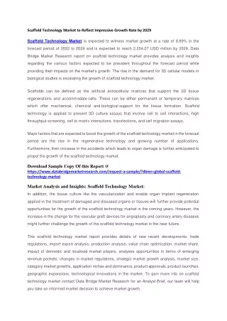 scaffold technology market to reflect impressive