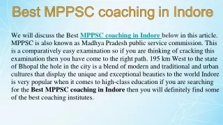 Best MPPSC coaching in Indore