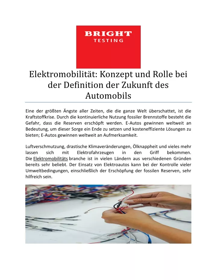 PPT - Elektromobilität: Konzept Und Rolle Bei Der Definition Der ...