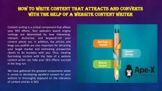 How To Write Content That Attracts and Converts with the Help of a Website Conte