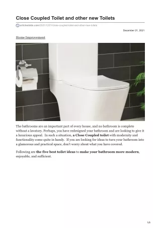 close coupled toilet and other new toilets