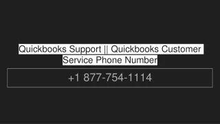 Quickbooks Customer Service  1 877-754-1114
