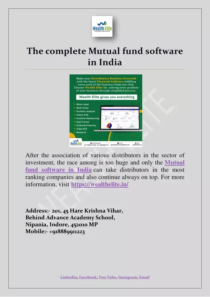 the complete mutual fund software in india