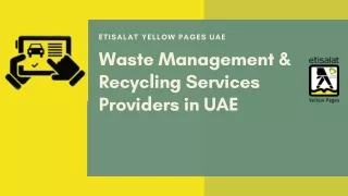 Waste Management & Recycling Services Providers in UAE
