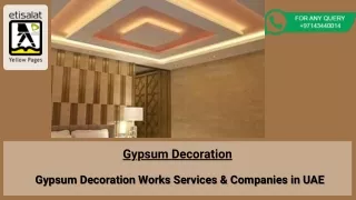 Gypsum Decoration Services & Companies in UAE | Gypsum Works