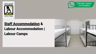 Staff Accommodation & Labour Accommodation | Labour Camps