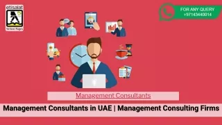 Management Consultants in UAE | Management Consulting Firms