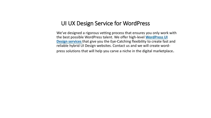ui ux design service for wordpress