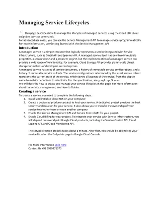 managing service lifecycles
