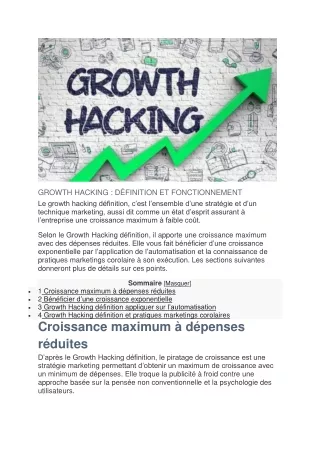 Qu'est ce que Growth Hacking