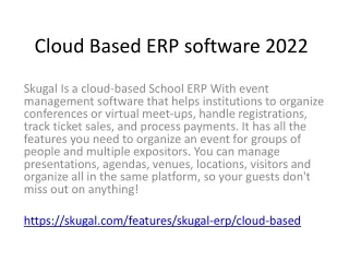 cloud based erp software 2022