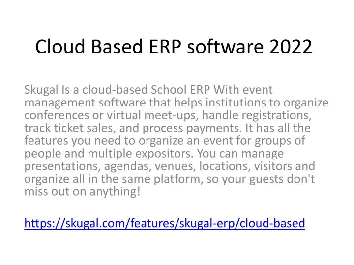 cloud based erp software 2022