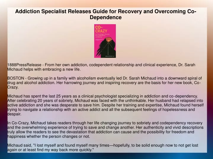 addiction specialist releases guide for recovery