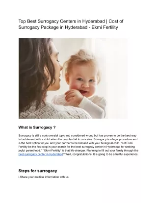 Top Best Surrogacy Centers in Hyderabad _ Cost of Surrogacy Package in Hyderabad - Ekmi Fertility (1)