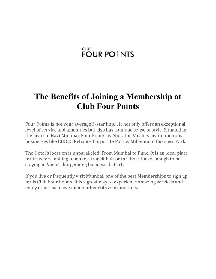 the benefits of joining a membership at club four