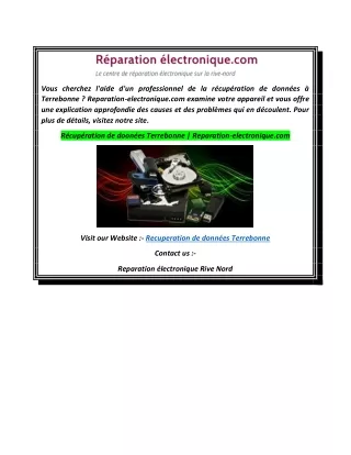 Récupération de doonées Terrebonne  Reparation-electronique.com