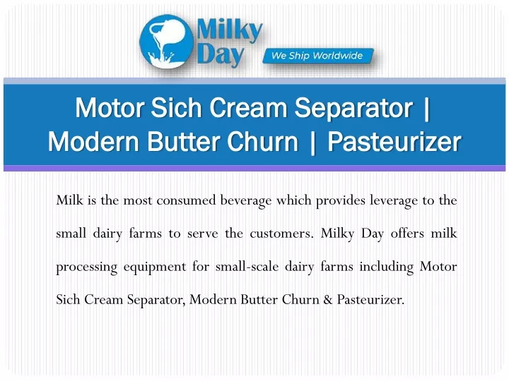 motor sich cream separator modern butter churn pasteurizer