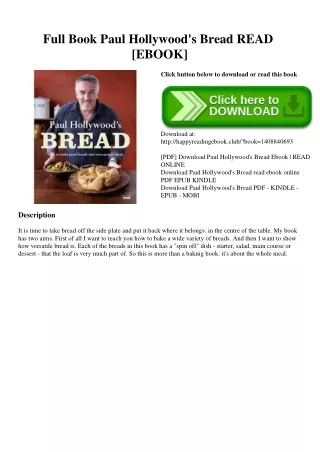 Full Book Paul Hollywood's Bread READ [EBOOK]