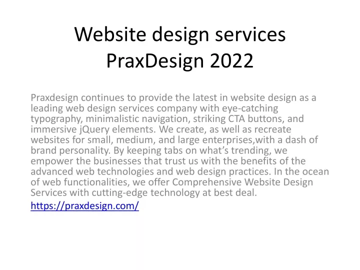 website design services praxdesign 2022