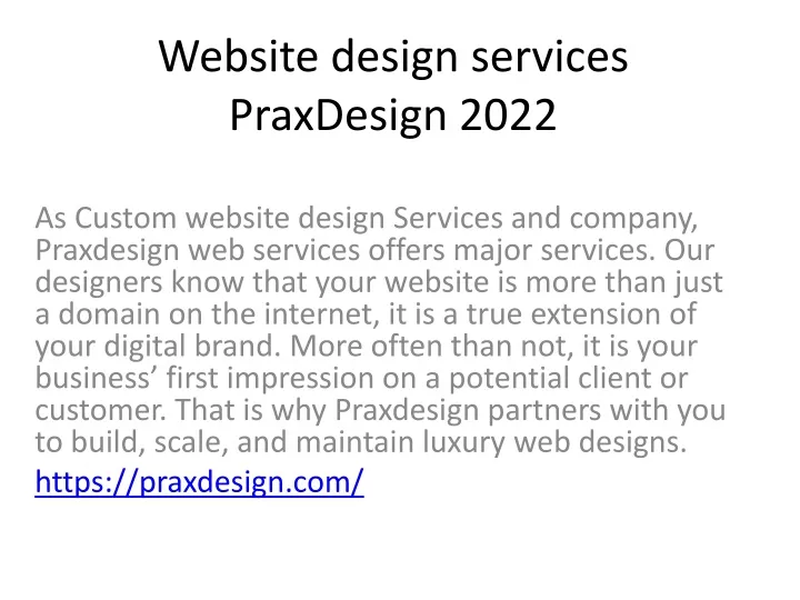 website design services praxdesign 2022