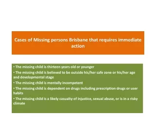 cases of missing persons brisbane that requires immediate action