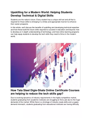 upskilling for a modern world helping students