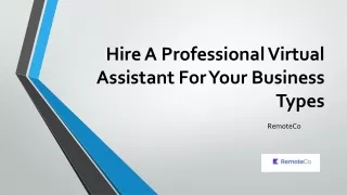 Hire A Professional Virtual Assistant For Your Business Types