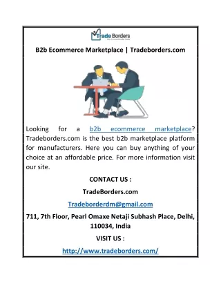 B2b Ecommerce Marketplace | Tradeborders.com
