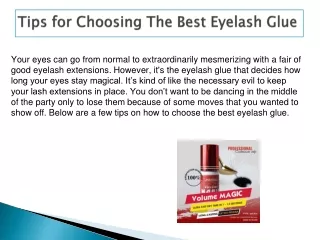 Tips for Choosing the Best Eyelash Glue