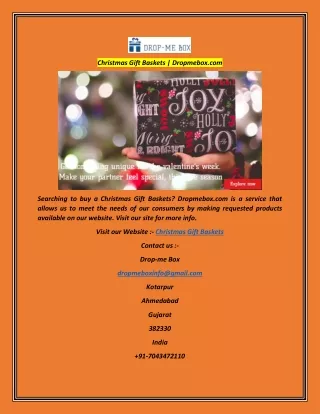Christmas Gift Baskets  Dropmebox.com