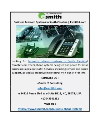 business telecom systems in south carolina