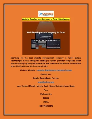 Website Development Company in Pune  Quleiss.com