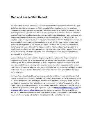 men and leadership report