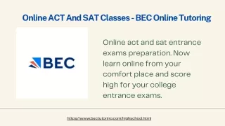 Online ACT And SAT Classes - BEC Online Tutoring