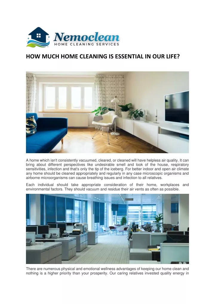 how much home cleaning is essential in our life